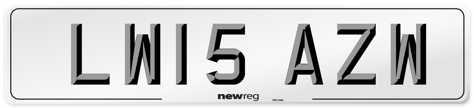 LW15 AZW Number Plate from New Reg